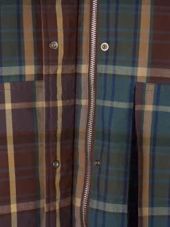 Silbon Abrigos Y Exterior-Chaqueta encerada borrego cuadros s Verde