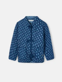 Silbon Exterior Y Punto-Chaqueta girl acolchada lazos estampado Azul