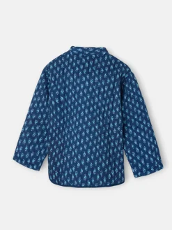 Silbon Exterior Y Punto-Chaqueta girl acolchada lazos estampado Azul