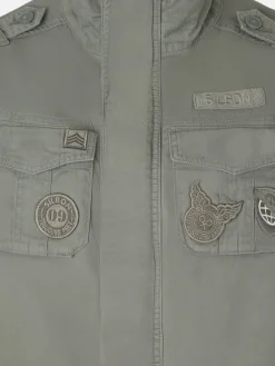 Silbon Smart Casual·Abrigos Y Cazadoras-Chaqueta militar parches dye Verde
