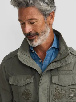 Silbon Smart Casual·Abrigos Y Cazadoras-Chaqueta militar parches dye Verde