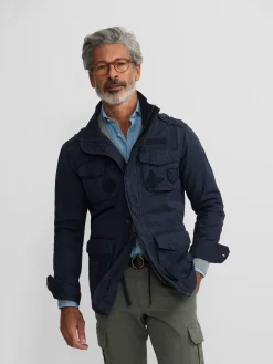 Silbon Smart Casual·Abrigos Y Cazadoras-Chaqueta militar parches dye azul marino Azul marino