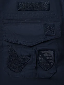 Silbon Smart Casual·Abrigos Y Cazadoras-Chaqueta militar parches dye azul marino Azul&nbsp;marino