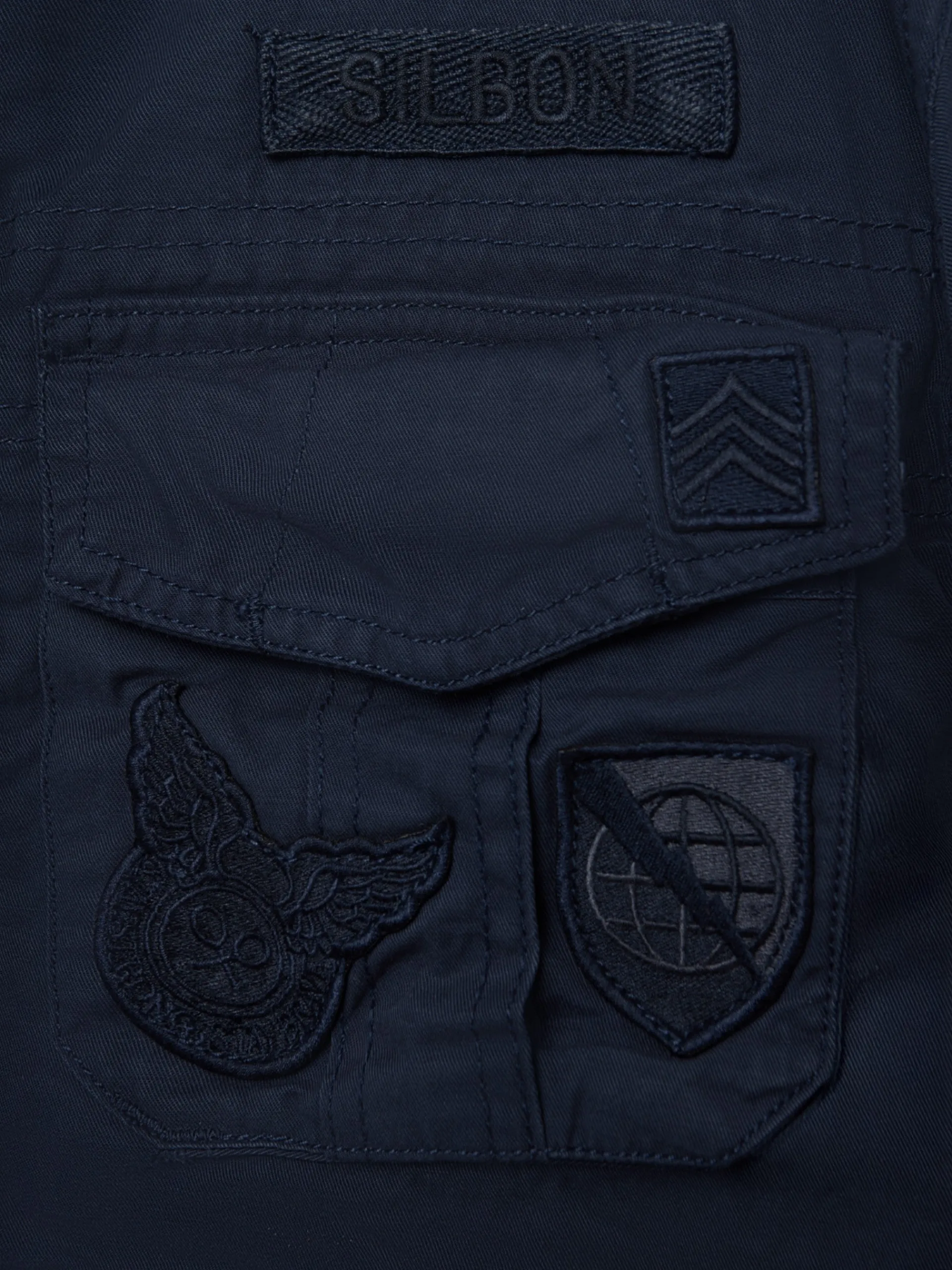 Silbon Smart Casual·Abrigos Y Cazadoras-Chaqueta militar parches dye azul marino Azul marino