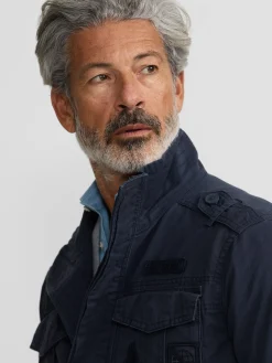 Silbon Smart Casual·Abrigos Y Cazadoras-Chaqueta militar parches dye azul marino Azul marino