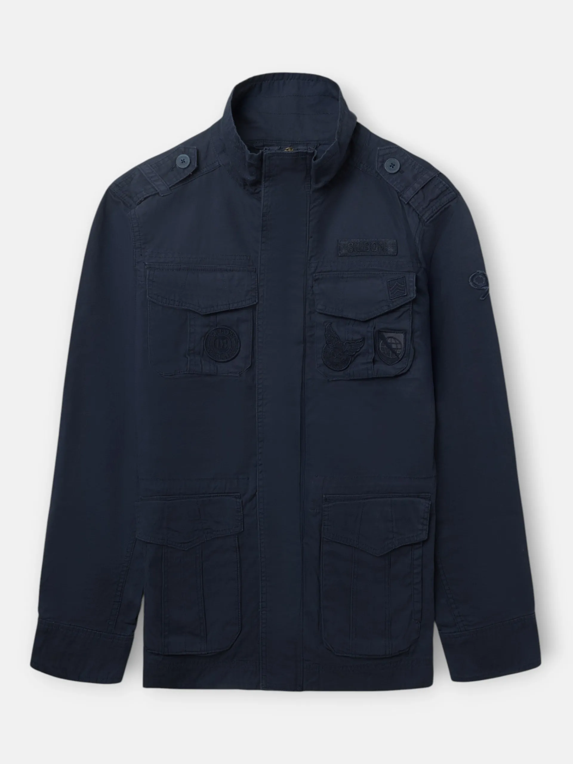 Silbon Smart Casual·Abrigos Y Cazadoras-Chaqueta militar parches dye azul marino Azul marino