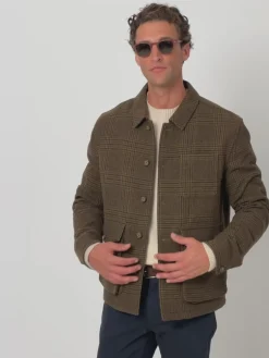 Silbon Smart Casual·Abrigos Y Cazadoras-Chaqueta principe de gales bolsillos Marron