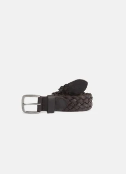 Silbon Cinturones-Cinturon kids piel trenzado Marron