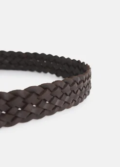 Silbon Cinturones-Cinturon kids piel trenzado Marron