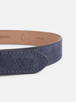 Silbon Pequeña Marroquinería·Cinturones, Tirantes Y Gemelos-Cinturon piel ante pespunte azul indigo Azul&nbsp;indigo