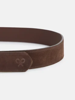 Silbon Pequeña Marroquinería·Cinturones, Tirantes Y Gemelos-Cinturon piel ante rayado Marron