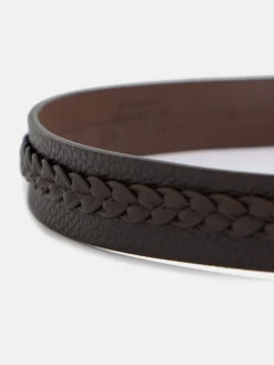 Silbon Pequeña Marroquinería·Cinturones, Tirantes Y Gemelos-Cinturon piel detalle cuerda Marron