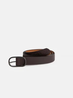 Silbon Pequeña Marroquinería·Cinturones, Tirantes Y Gemelos-Cinturon piel detalles marron oscuro Marron&nbsp;oscuro