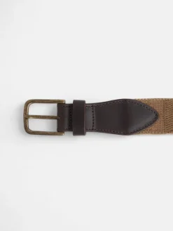 Silbon Pequeña Marroquinería·Cinturones, Tirantes Y Gemelos-Cinturon piel lona beige medio Beige&nbsp;medio