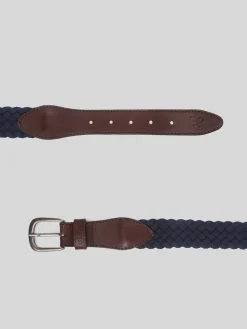 Silbon Pequeña Marroquinería·Cinturones, Tirantes Y Gemelos-Cinturon trenzado marino Azul&nbsp;marino