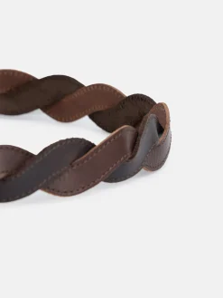 Silbon Pequeña Marroquinería·Cinturones, Tirantes Y Gemelos-Cinturon trenzado piel bicolor Marron