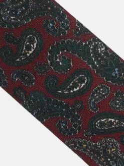 Silbon Accesorios·Corbatas, Pajaritas Y Pañuelos-Corbata cachemira Burdeos