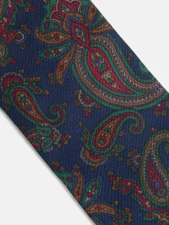 Silbon Accesorios·Corbatas, Pajaritas Y Pañuelos-Corbata estampada pasley azul marino Azul&nbsp;marino