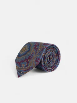 Silbon Accesorios·Corbatas, Pajaritas Y Pañuelos-Corbata estampado acanto Burdeos