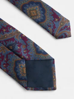 Silbon Accesorios·Corbatas, Pajaritas Y Pañuelos-Corbata estampado acanto Burdeos