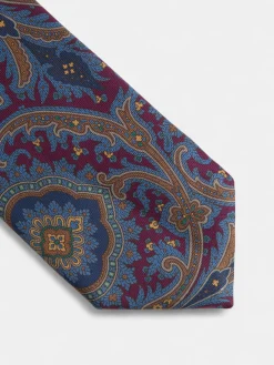 Silbon Accesorios·Corbatas, Pajaritas Y Pañuelos-Corbata estampado acanto Burdeos