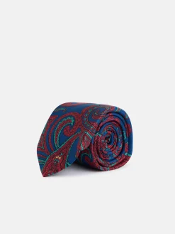 Silbon Accesorios·Corbatas, Pajaritas Y Pañuelos-Corbata estampado cachemir Azul