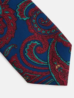 Silbon Accesorios·Corbatas, Pajaritas Y Pañuelos-Corbata estampado cachemir Azul