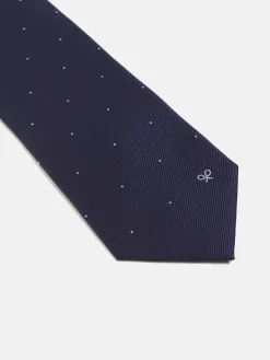 Silbon Accesorios·Corbatas, Pajaritas Y Pañuelos-Corbata micropunto marino Blanco