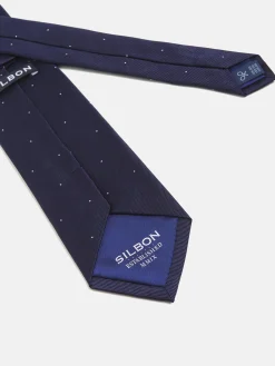 Silbon Accesorios·Corbatas, Pajaritas Y Pañuelos-Corbata micropunto marino Blanco