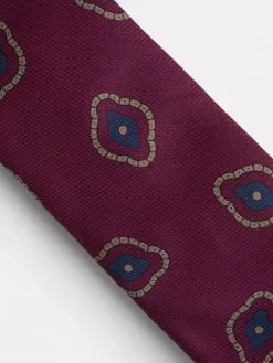 Silbon Accesorios·Corbatas, Pajaritas Y Pañuelos-Corbata motivo irregular geometrico Burdeos