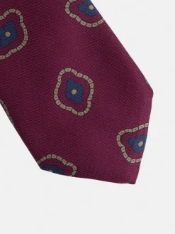 Silbon Accesorios·Corbatas, Pajaritas Y Pañuelos-Corbata motivo irregular geometrico Burdeos