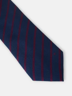 Silbon Accesorios·Corbatas, Pajaritas Y Pañuelos-Corbata raya doble raqueta Burdeos