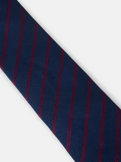 Silbon Accesorios·Corbatas, Pajaritas Y Pañuelos-Corbata raya doble raqueta Burdeos