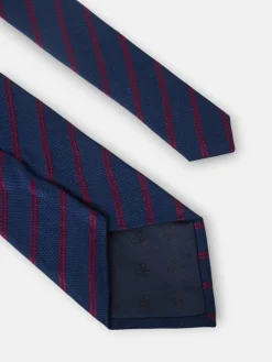 Silbon Accesorios·Corbatas, Pajaritas Y Pañuelos-Corbata raya doble raqueta Burdeos