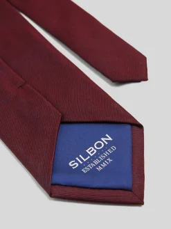 Silbon Accesorios·Corbatas, Pajaritas Y Pañuelos-Corbata lunares Burdeos