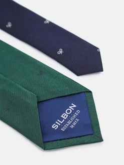 Silbon Accesorios·Corbatas, Pajaritas Y Pañuelos-Corbata motivos raquetas Verde