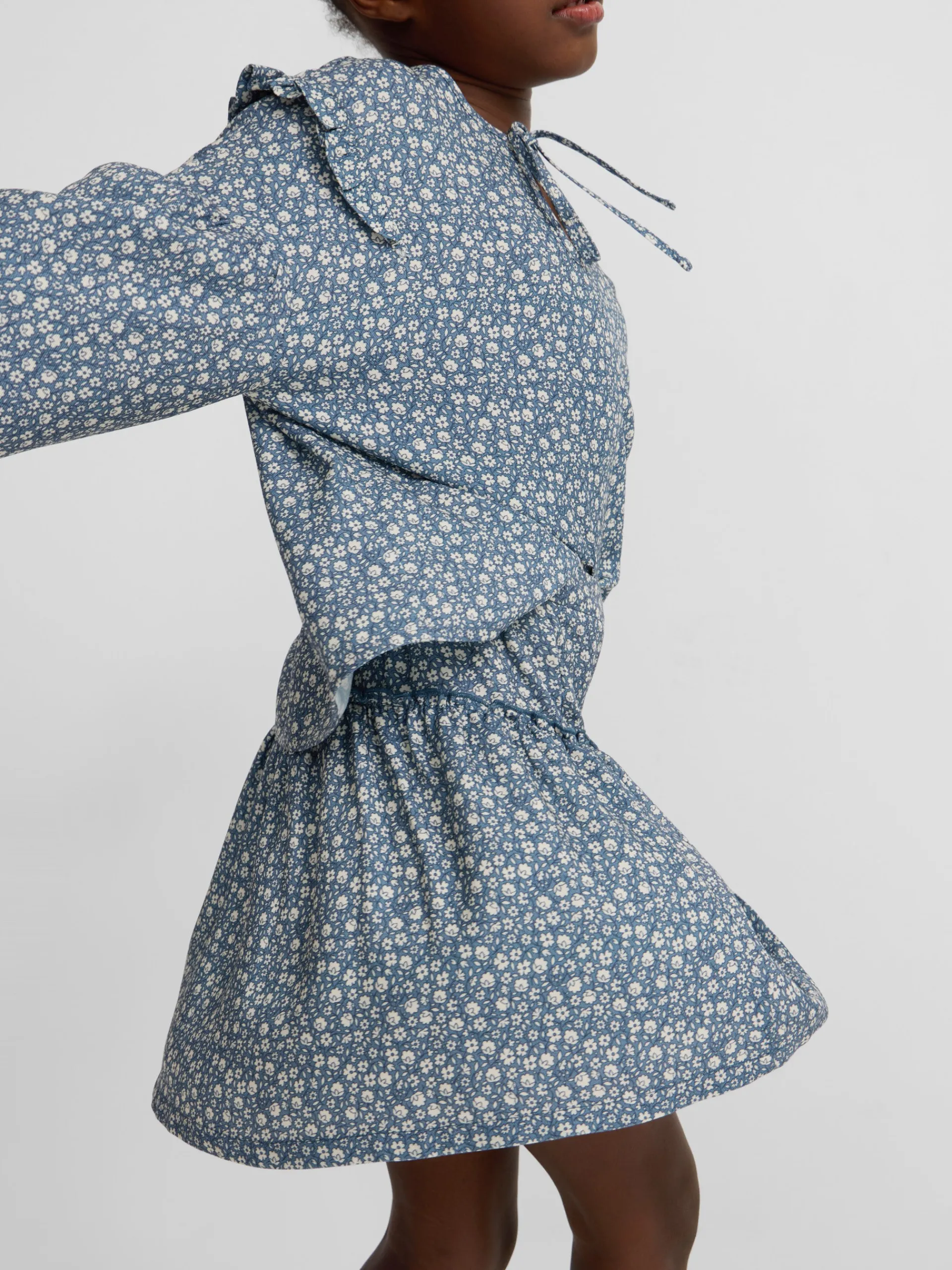 Silbon Vestidos Y Faldas-Falda girl estampado flores azul claro Azul claro