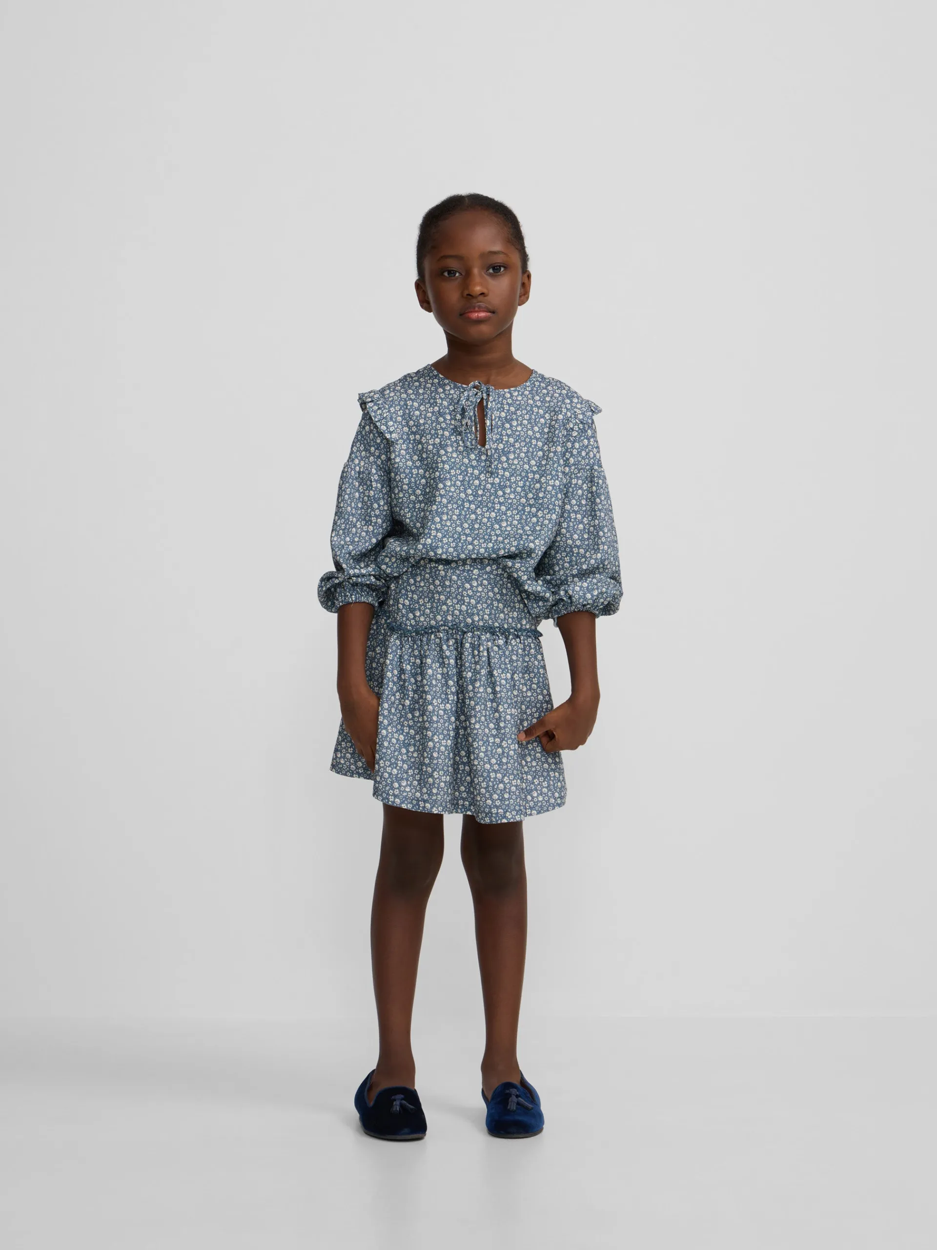 Silbon Vestidos Y Faldas-Falda girl estampado flores azul claro Azul claro