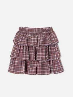 Silbon Vestidos Y Faldas-Falda girl volantes cuadros y rosas Morados