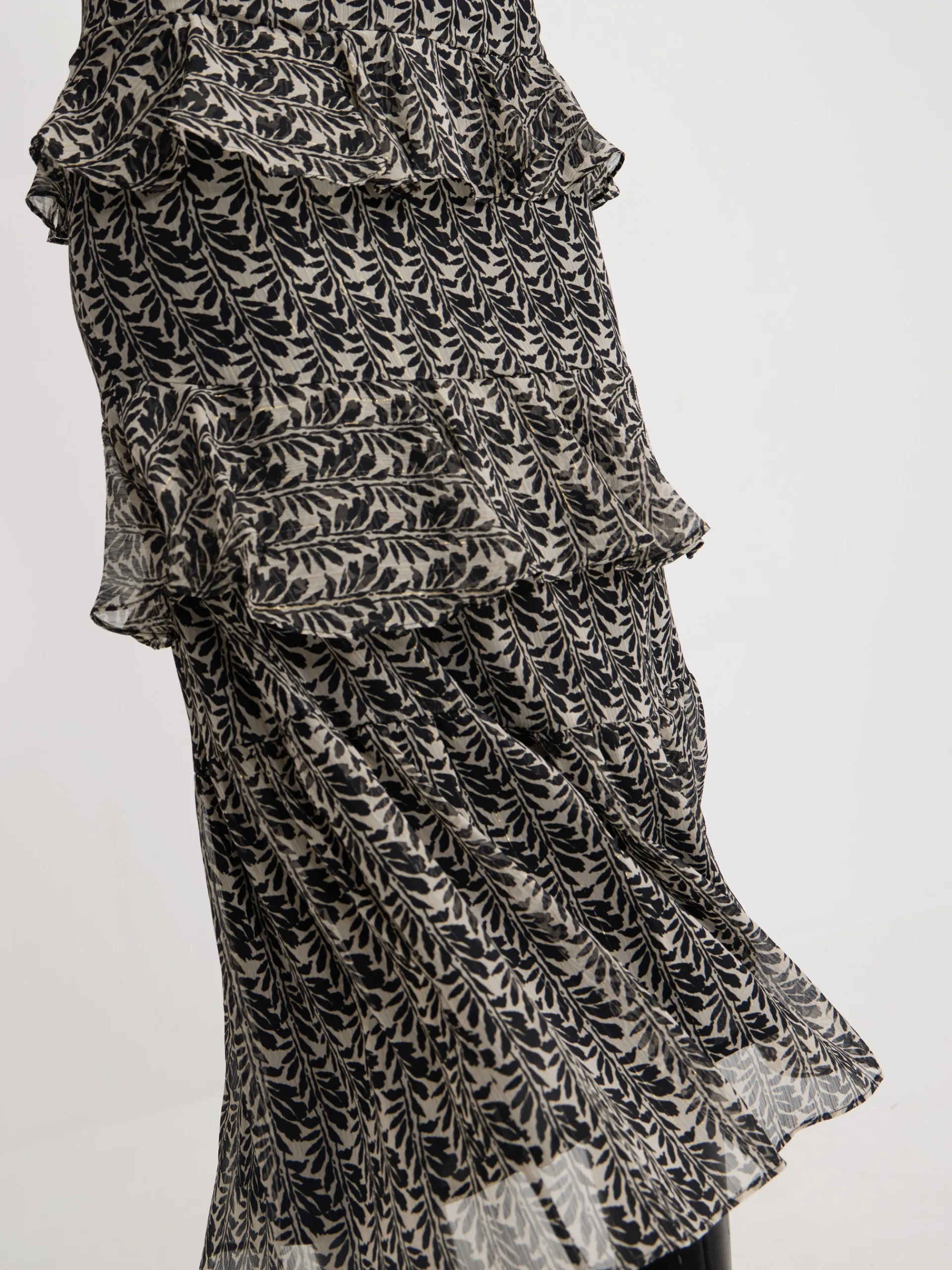 Silbon Vestidos, Monos Y Faldas-Falda larga volantes estampado s Negro