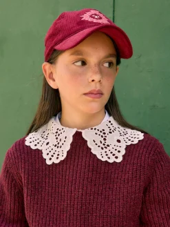 Silbon Otros Accesorios-Gorra girl pana motivo etnico Granate