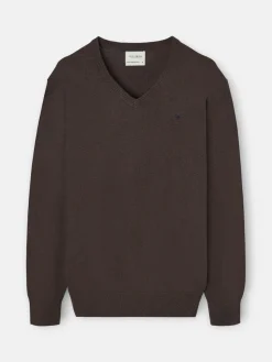 Silbon Smart Casual·Jerséis Y Cárdigan-Jersey classic cuello pico Marron