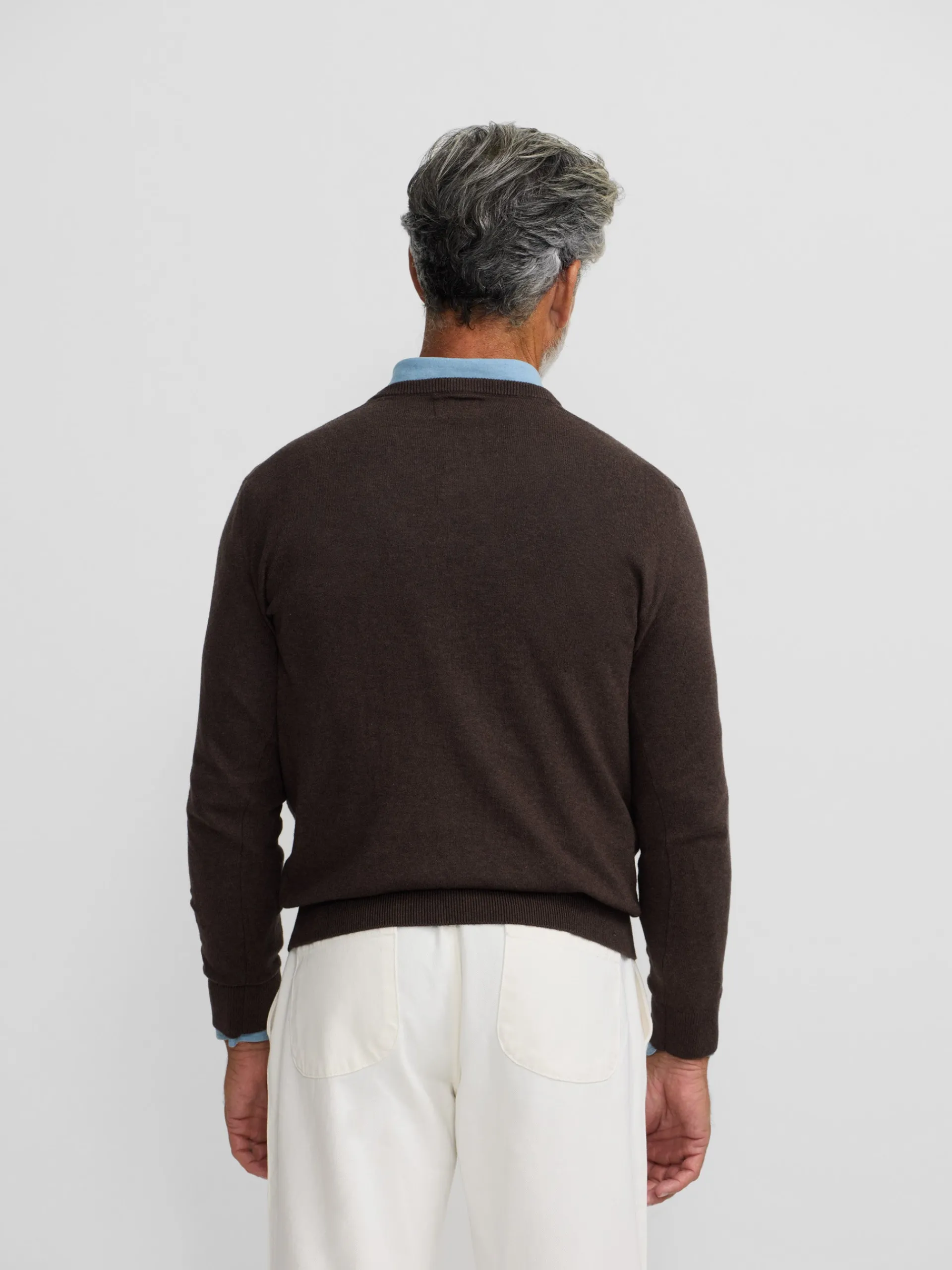 Silbon Smart Casual·Jerséis Y Cárdigan-Jersey classic cuello pico Marron