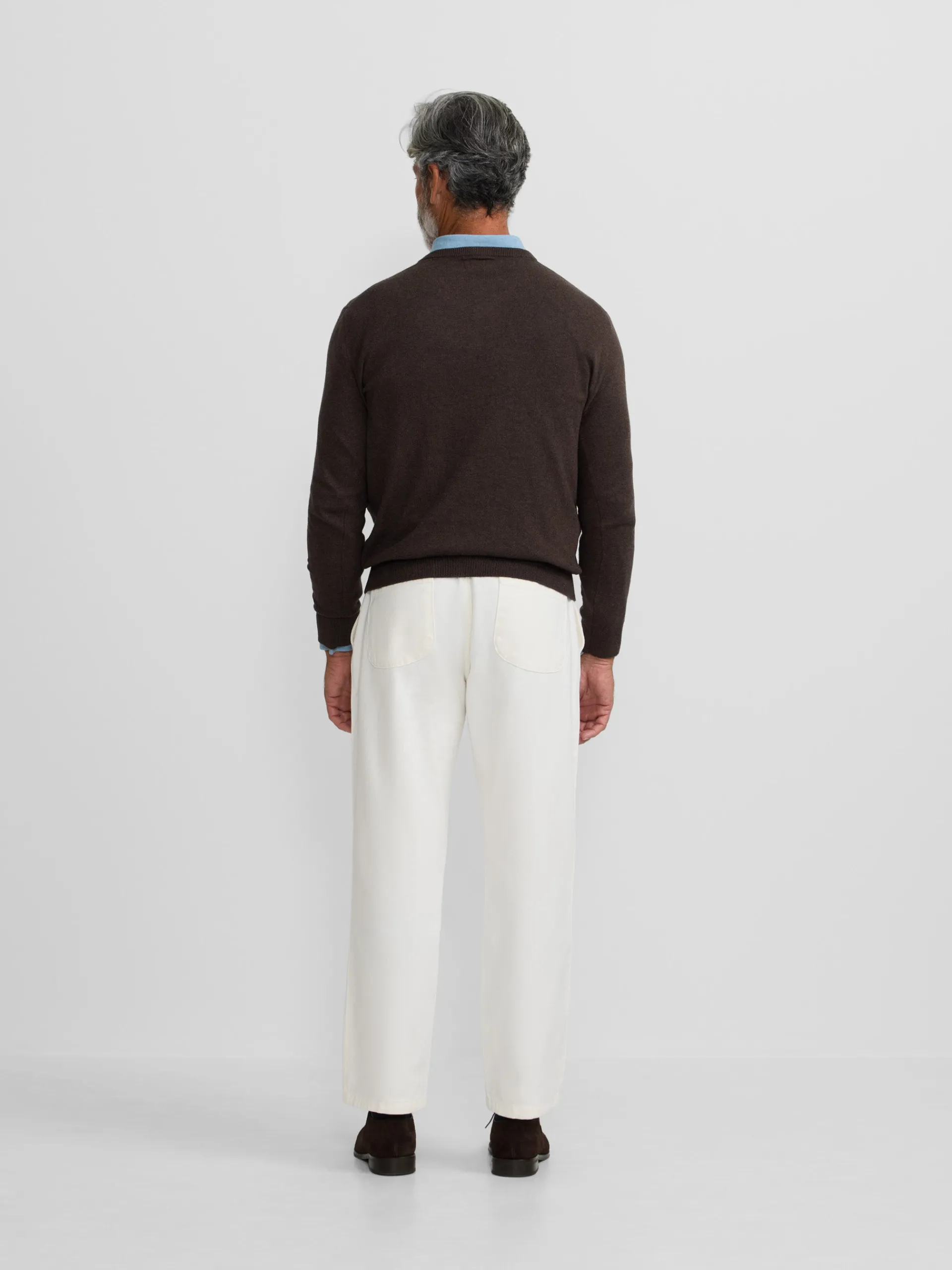 Silbon Smart Casual·Jerséis Y Cárdigan-Jersey classic cuello pico Marron