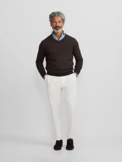 Silbon Smart Casual·Jerséis Y Cárdigan-Jersey classic cuello pico Marron