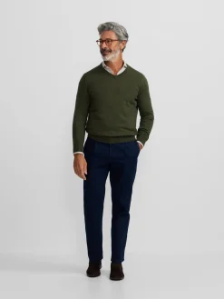 Silbon Smart Casual·Jerséis Y Cárdigan-Jersey classic cuello pico Verde