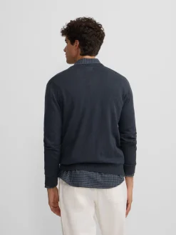 Silbon Smart Casual·Jerséis Y Cárdigan-Jersey classic cuello pico azul Gris