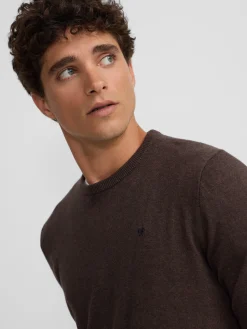 Silbon Smart Casual·Jerséis Y Cárdigan-Jersey classic cuello redondo Marron