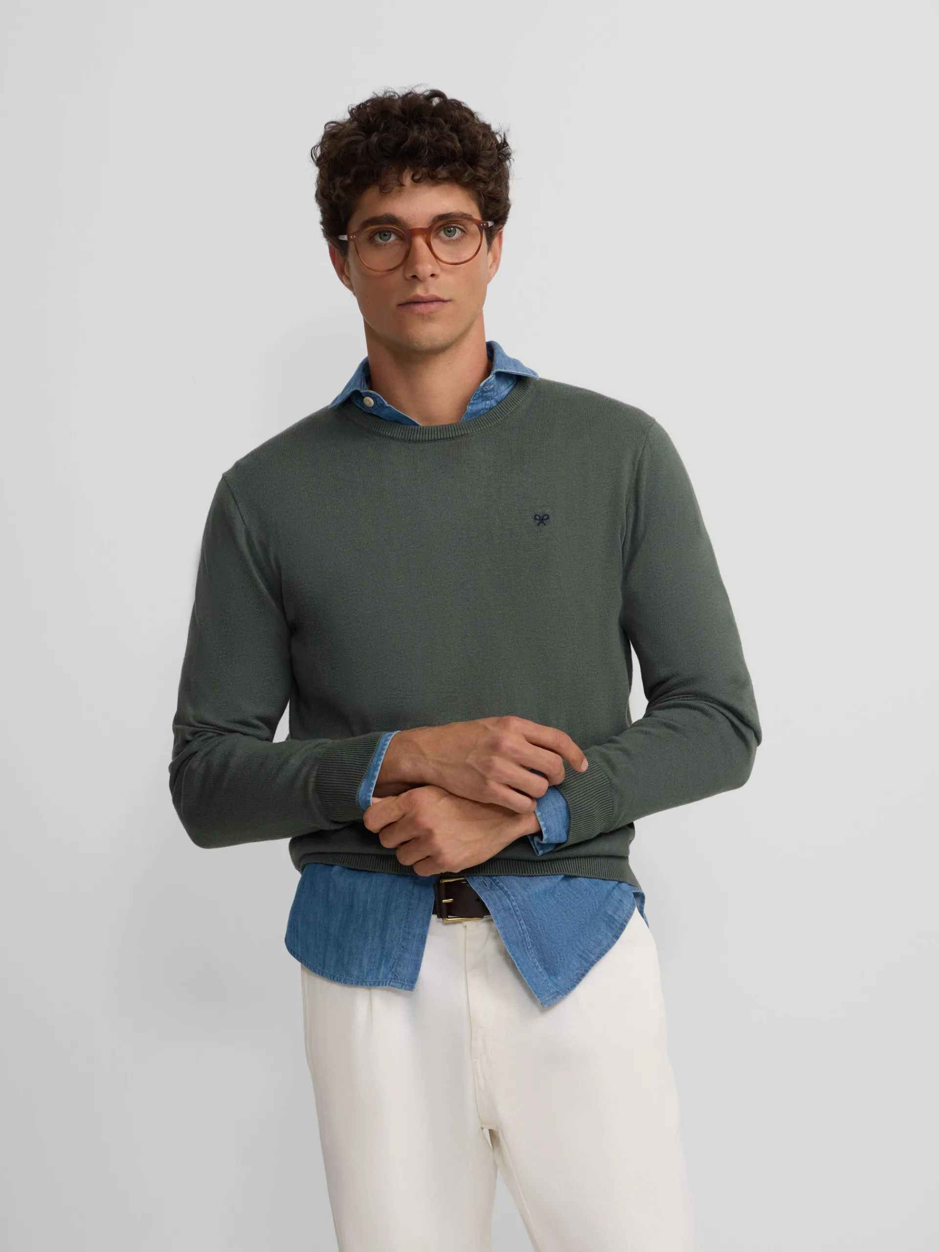 Silbon Smart Casual·Jerséis Y Cárdigan-Jersey classic cuello redondo verde claro Verde claro