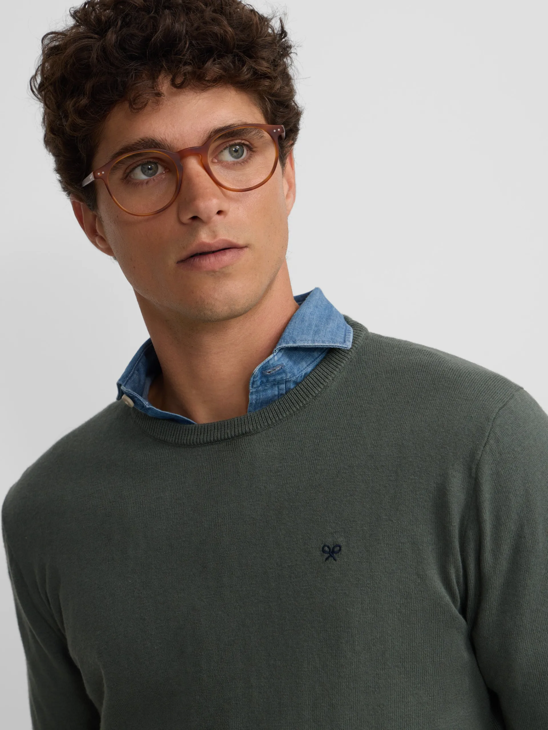 Silbon Smart Casual·Jerséis Y Cárdigan-Jersey classic cuello redondo verde claro Verde claro